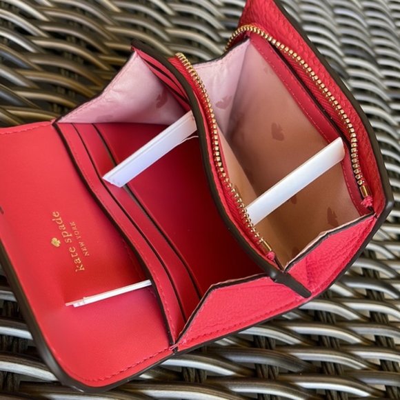 Kate Spade Marti Small Flap Wallet Dark Watermelon - Picture 13 of 16